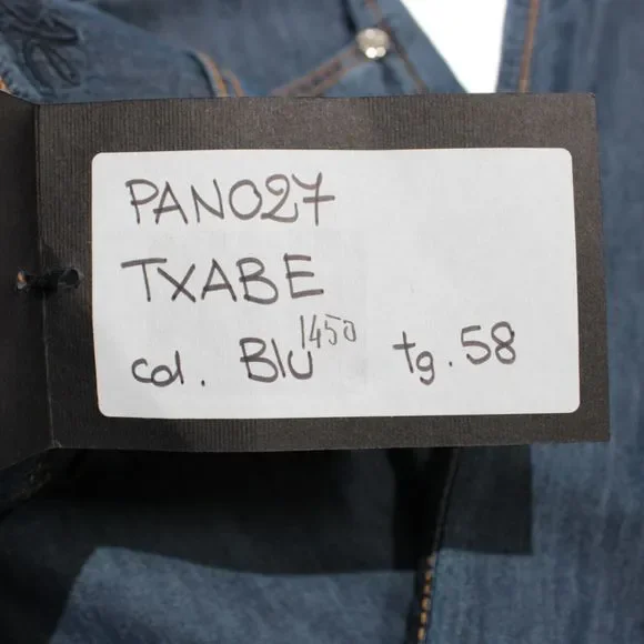 Hettabretz NWD Cotton / Silk Blend 5 Pocket Jeans Size 58 (42 US) In Solid Blue